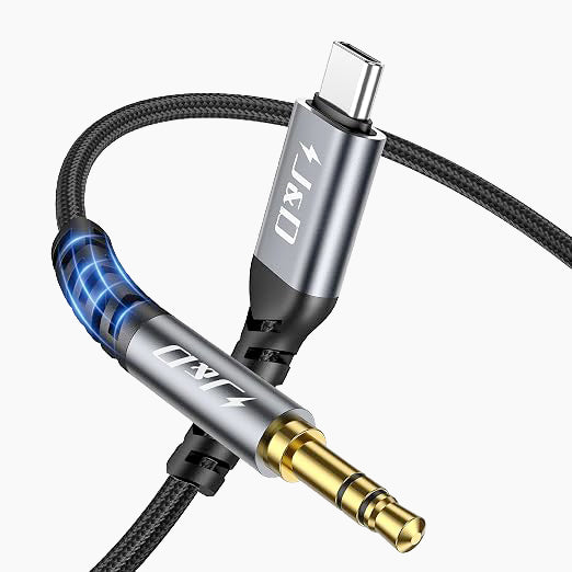 J&D USB C para adaptador de áudio de 3,5 mm, cabo auxiliar macho tipo C