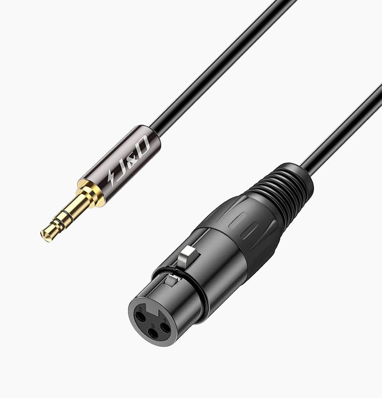J&D XLR to Jack 3.5 mm Microphone Cable, XLR Female to 3.5 mm 4.5m